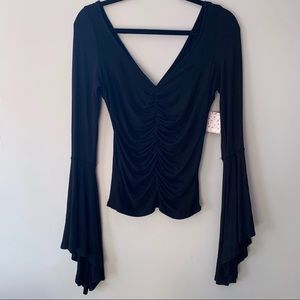 NEW Free People What a Babe Bell Sleeve Top